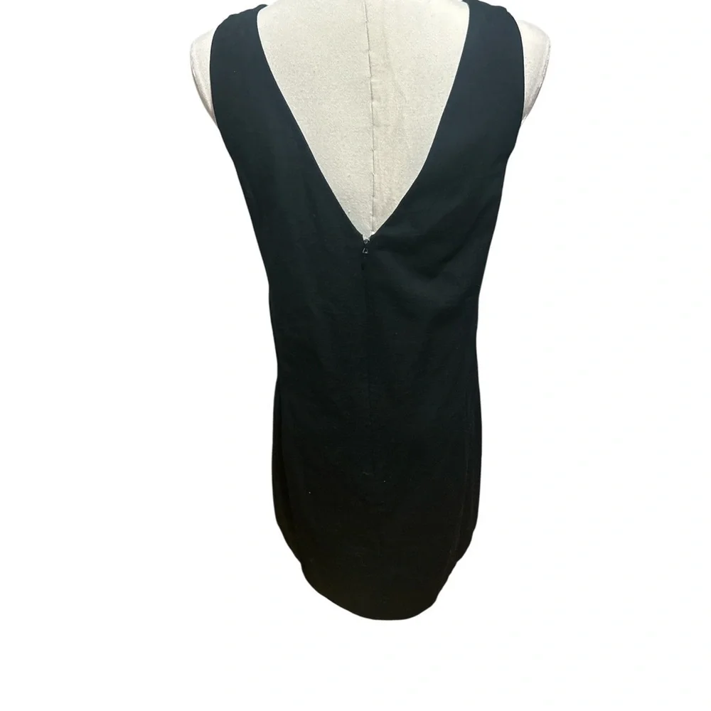 Kate Spade Saturday Gold Polka Dot Shift Dress Size 4 Black Sleeveless Party
